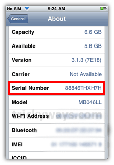 check serial number iphone icloud